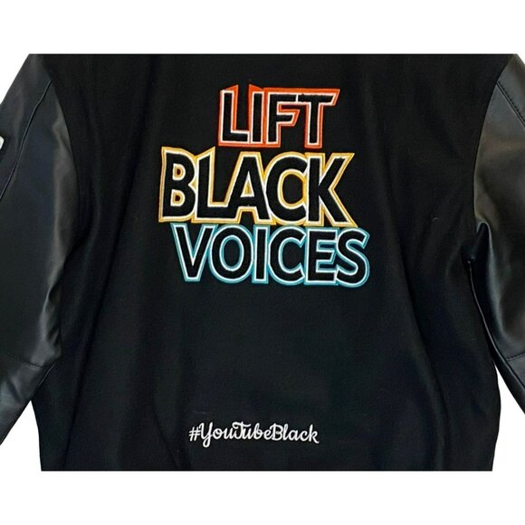 Varsity Base Jacket YouTube Lift Black Voices RARE Influencer Gift Mens Medium - Picture 13 of 13